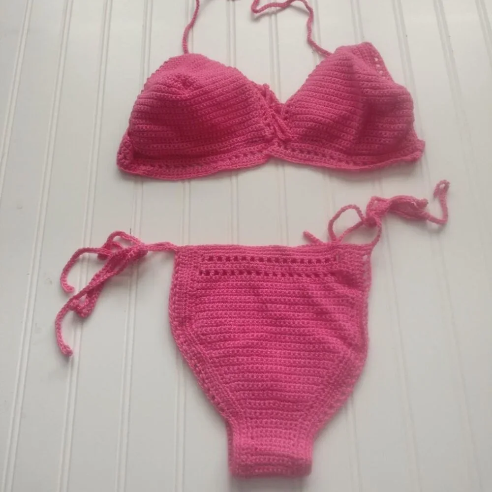 Crochet Stitches S to M /BIKINI / Bubble Gum Pink